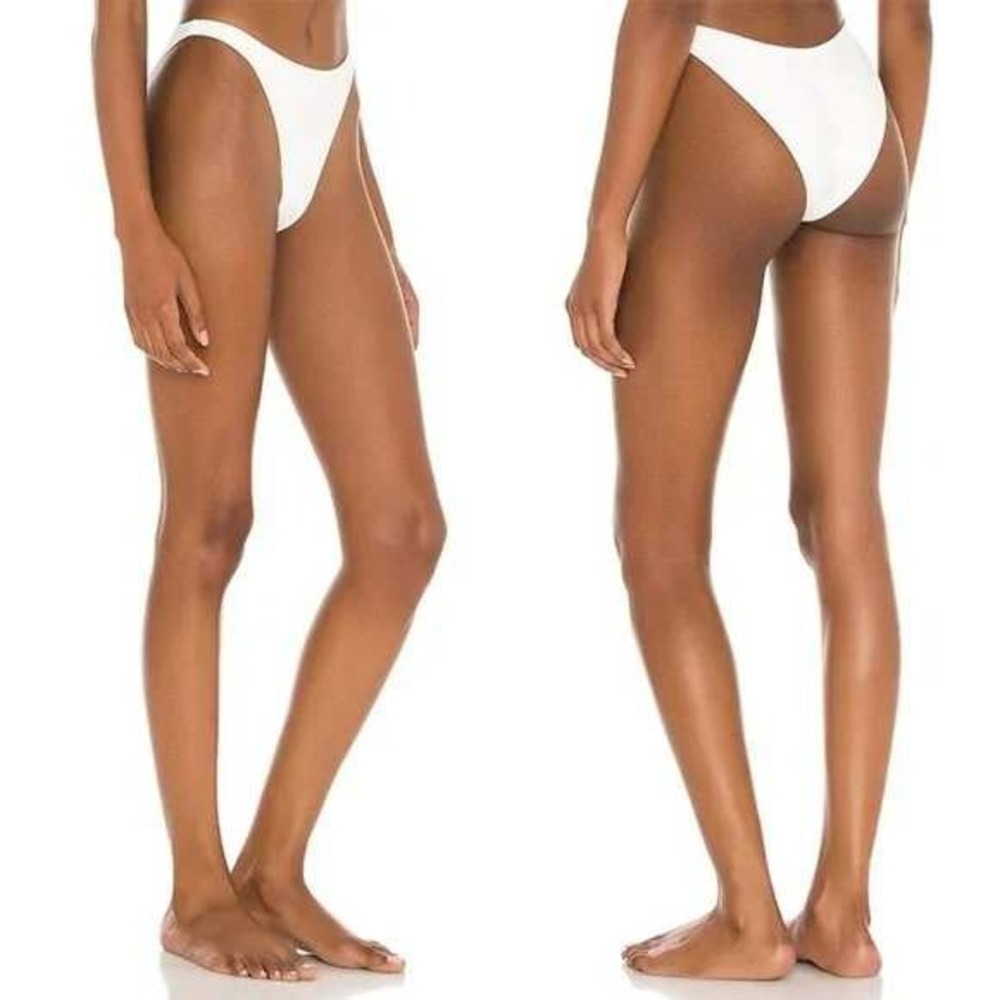 Superdown Mona Bikini Bottom High Cut Cheeky Swimsuit In White Size XL